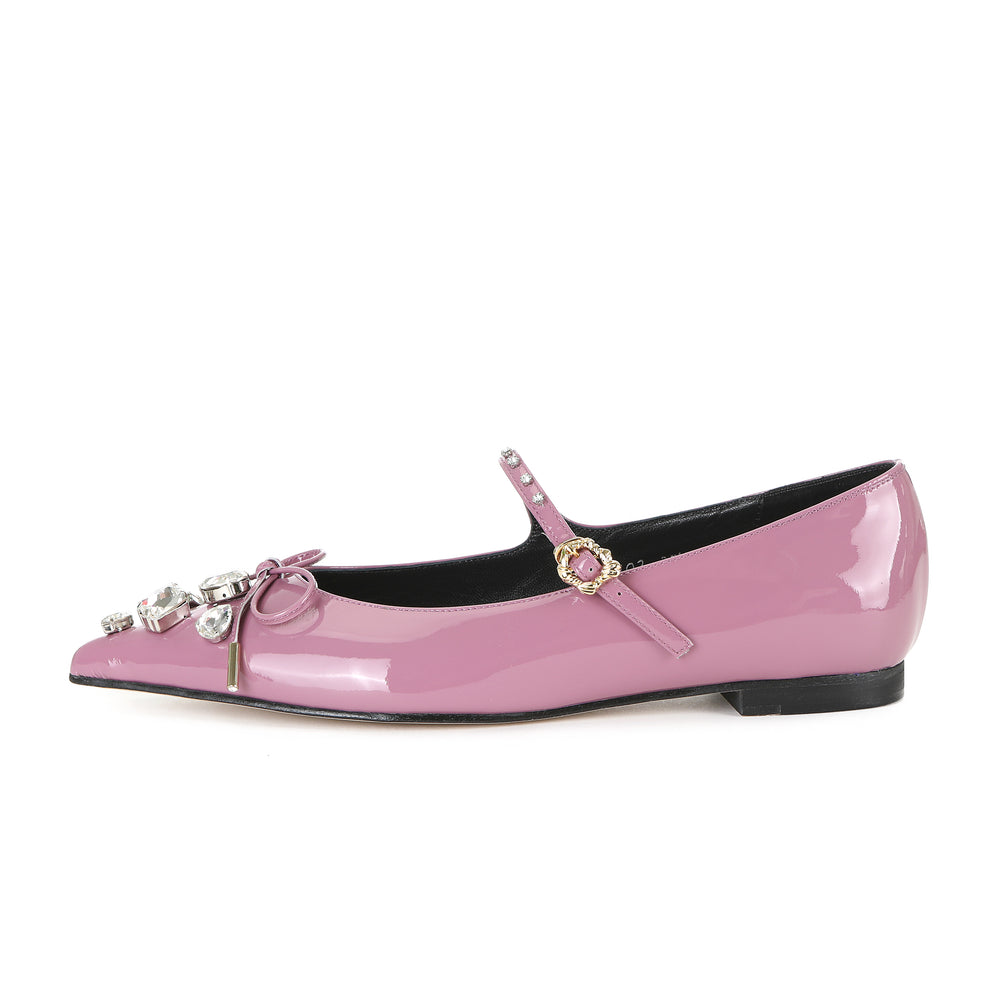 BRIA MARY-JANE FLATS GLOSSY ROSE