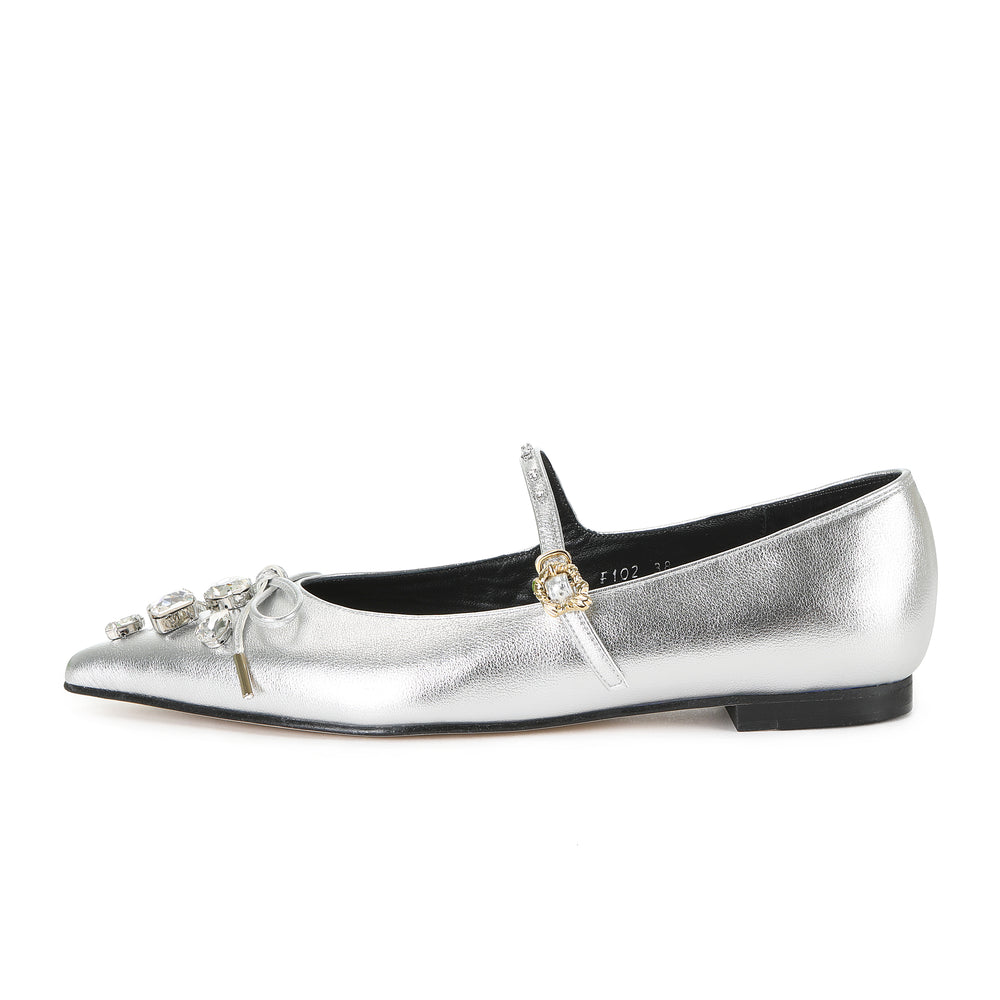 BRIA MARY-JANE FLATS SILVER