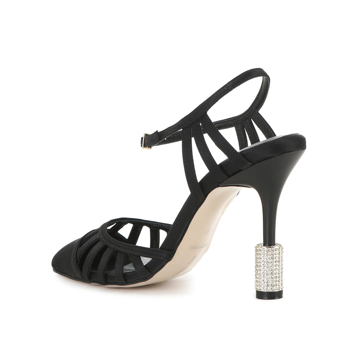 ELARA SANDALS BLACK SATIN