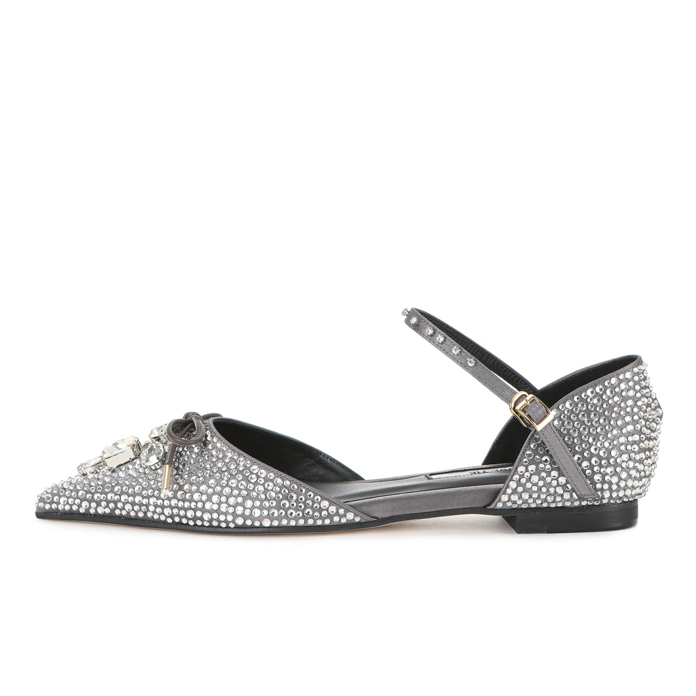 LARY MARY-JANE FLATS TITAN GREY