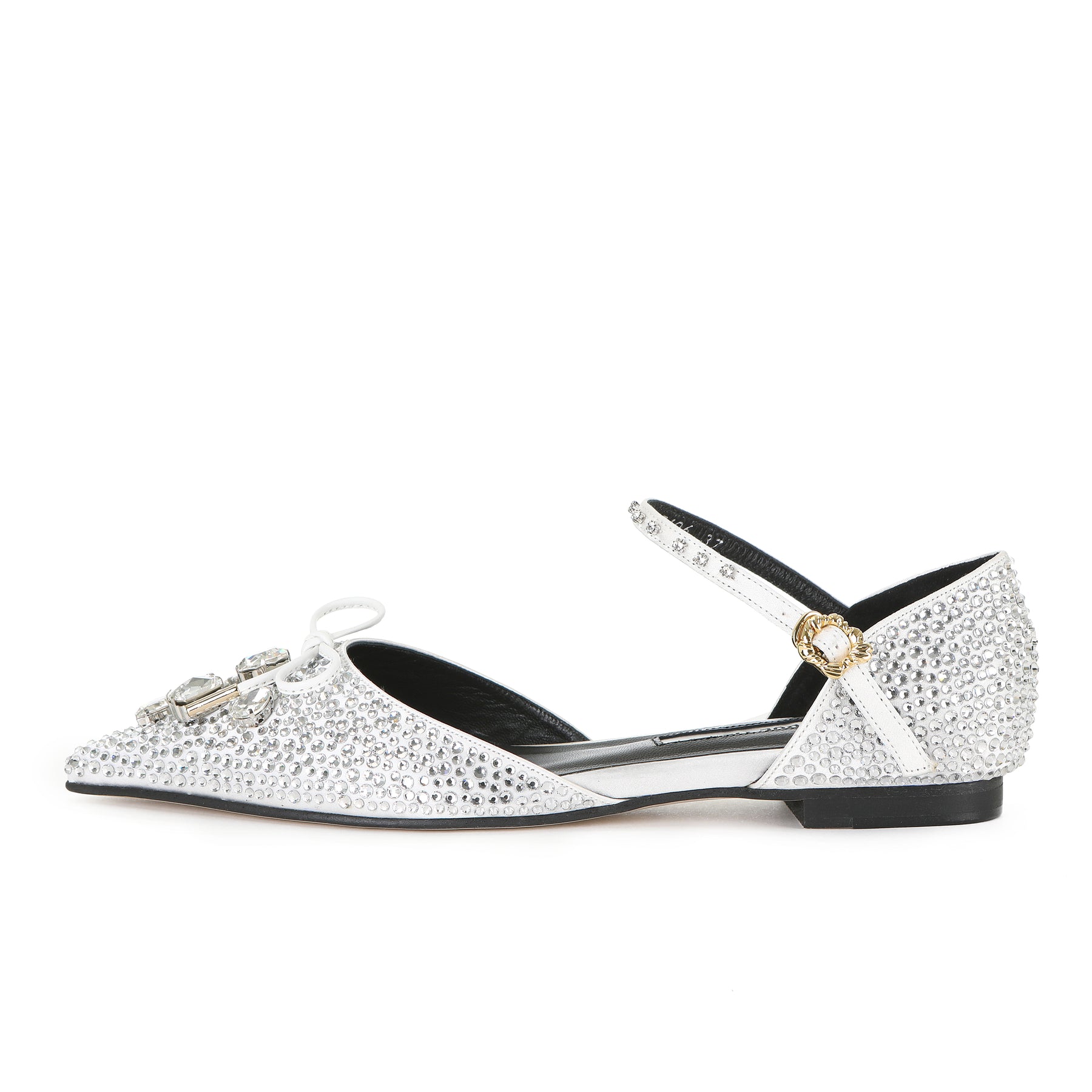 LARY MARY-JANE FLATS WHITE