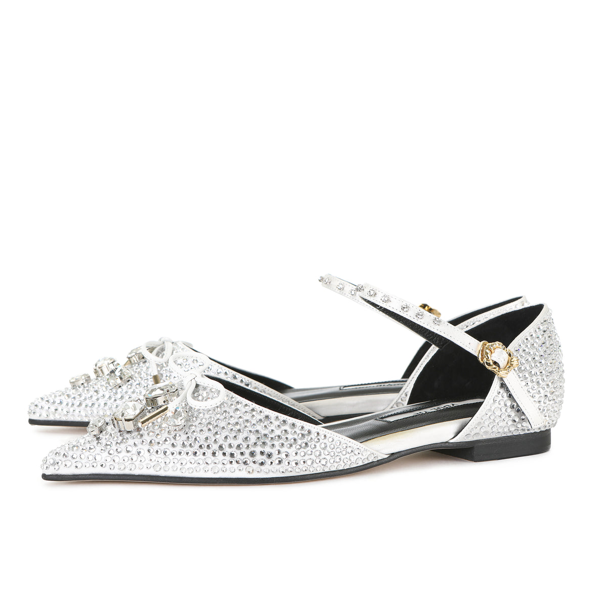 LARY MARY-JANE FLATS WHITE