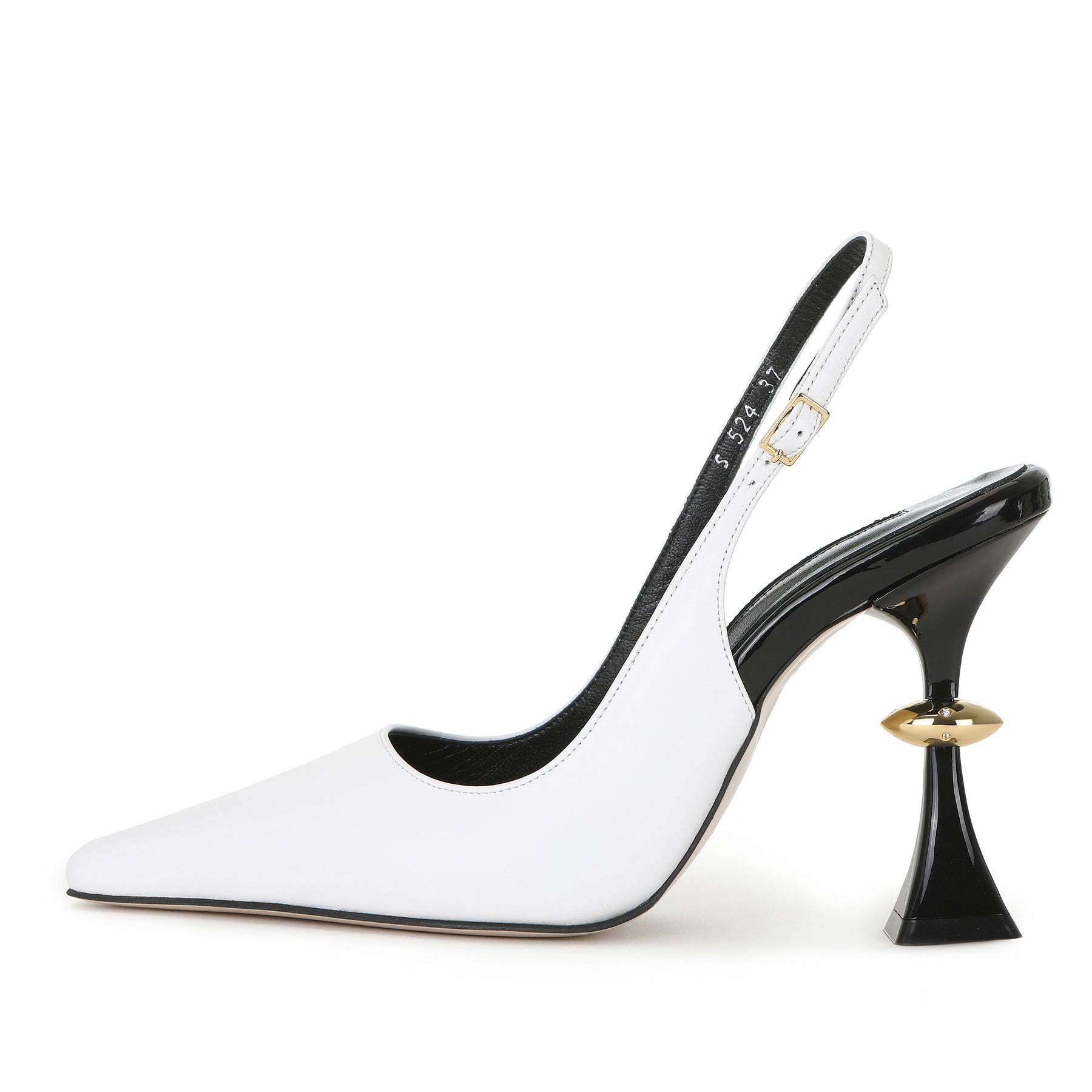 ROSALE SLING-BACKS WHITE+BLACK