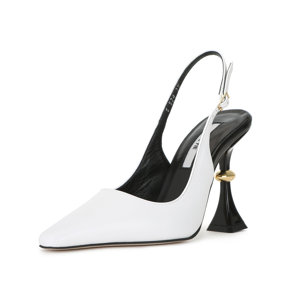 ROSALE SLING-BACKS WHITE+BLACK