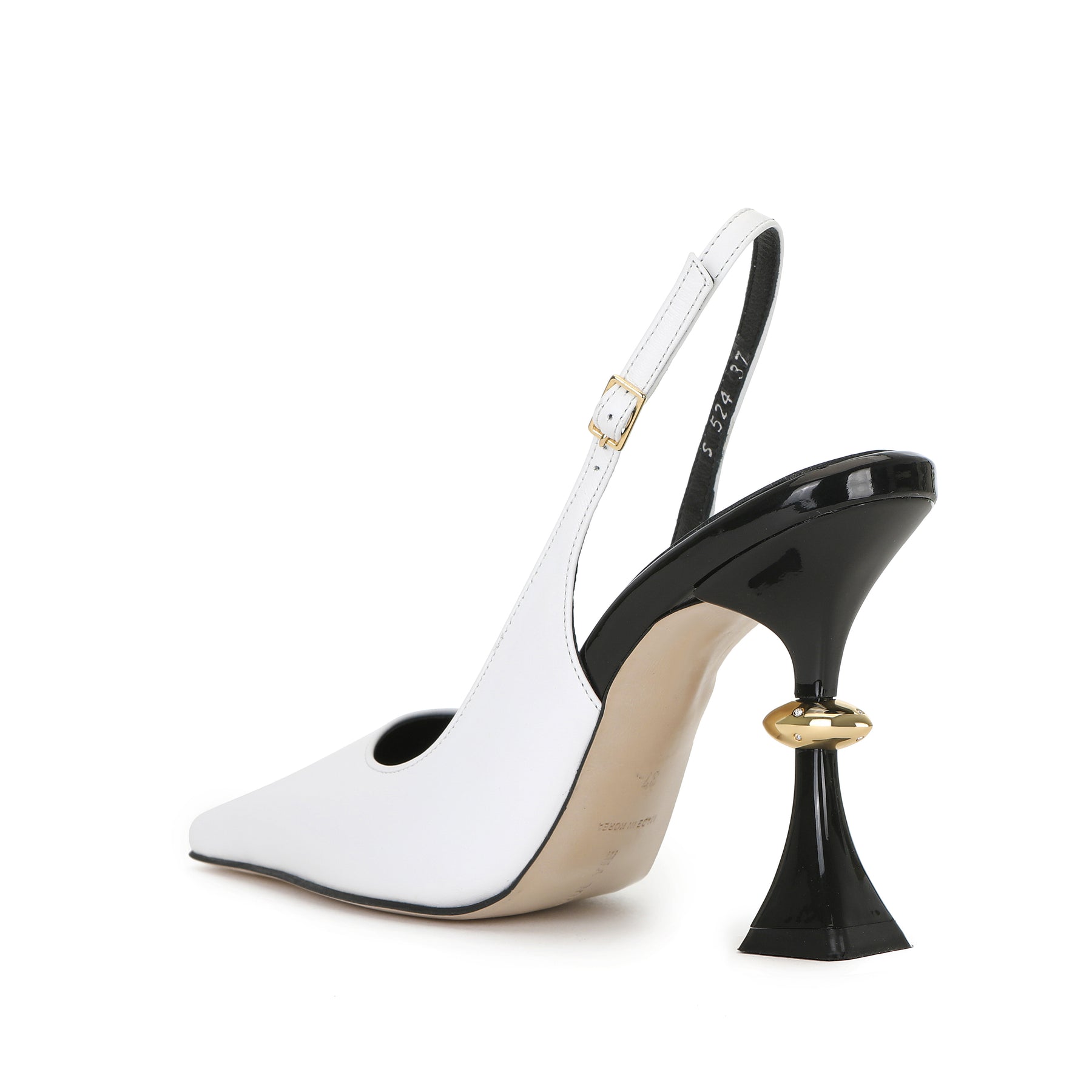 ROSALE SLING-BACKS WHITE+BLACK