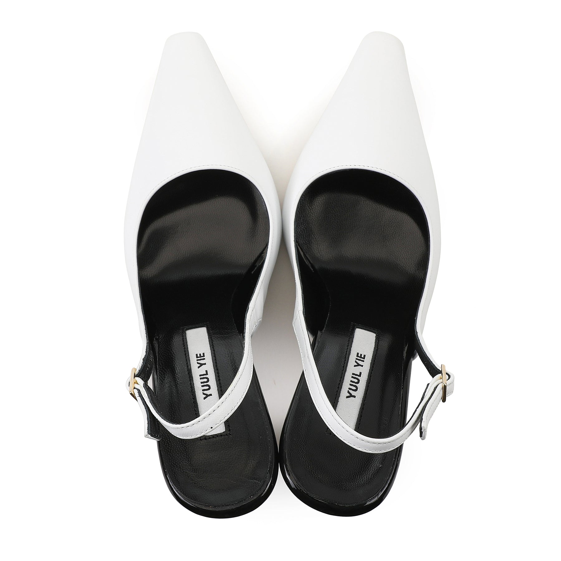 ROSALE SLING-BACKS WHITE+BLACK
