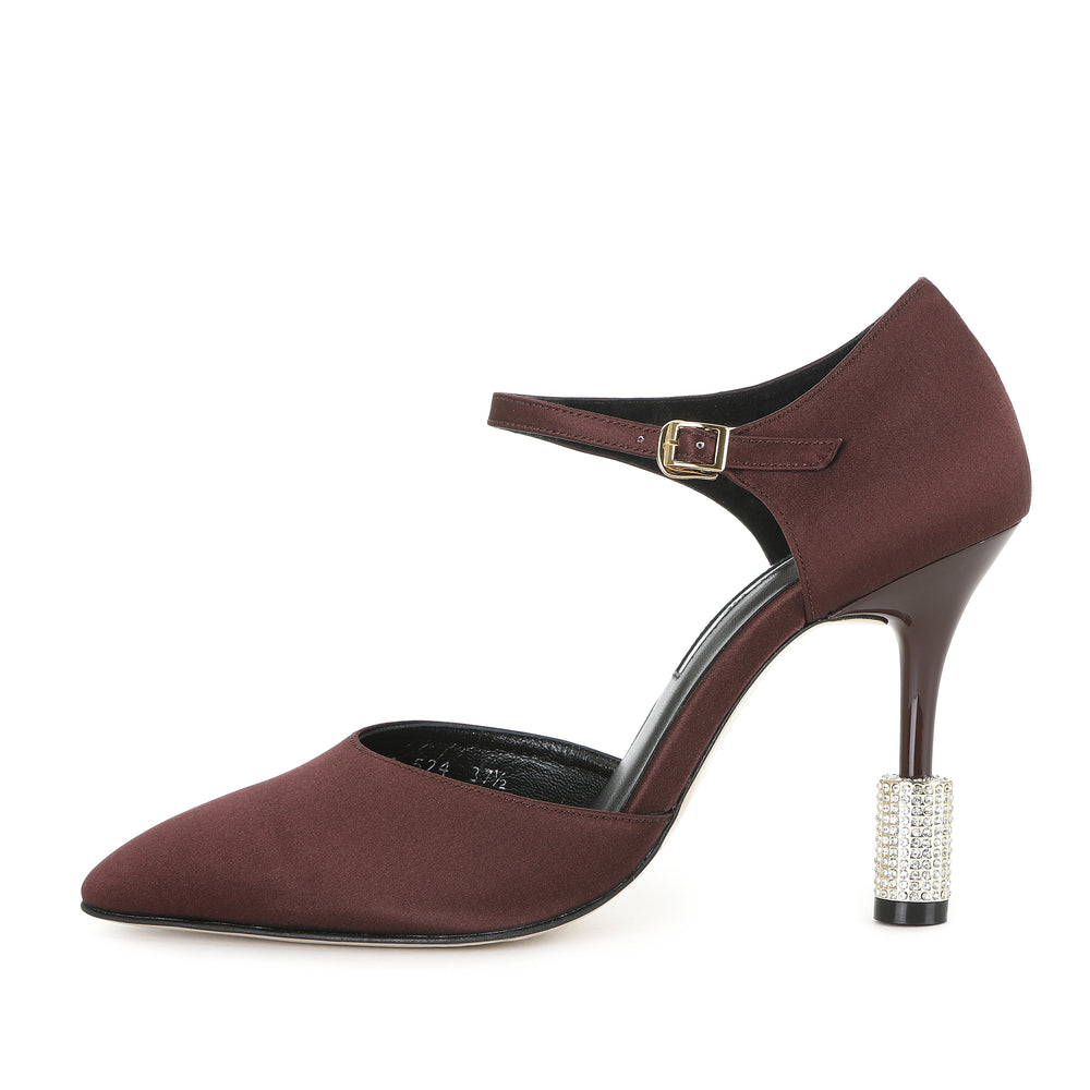 SYLVIE SANDALS BURGUNDY SATIN