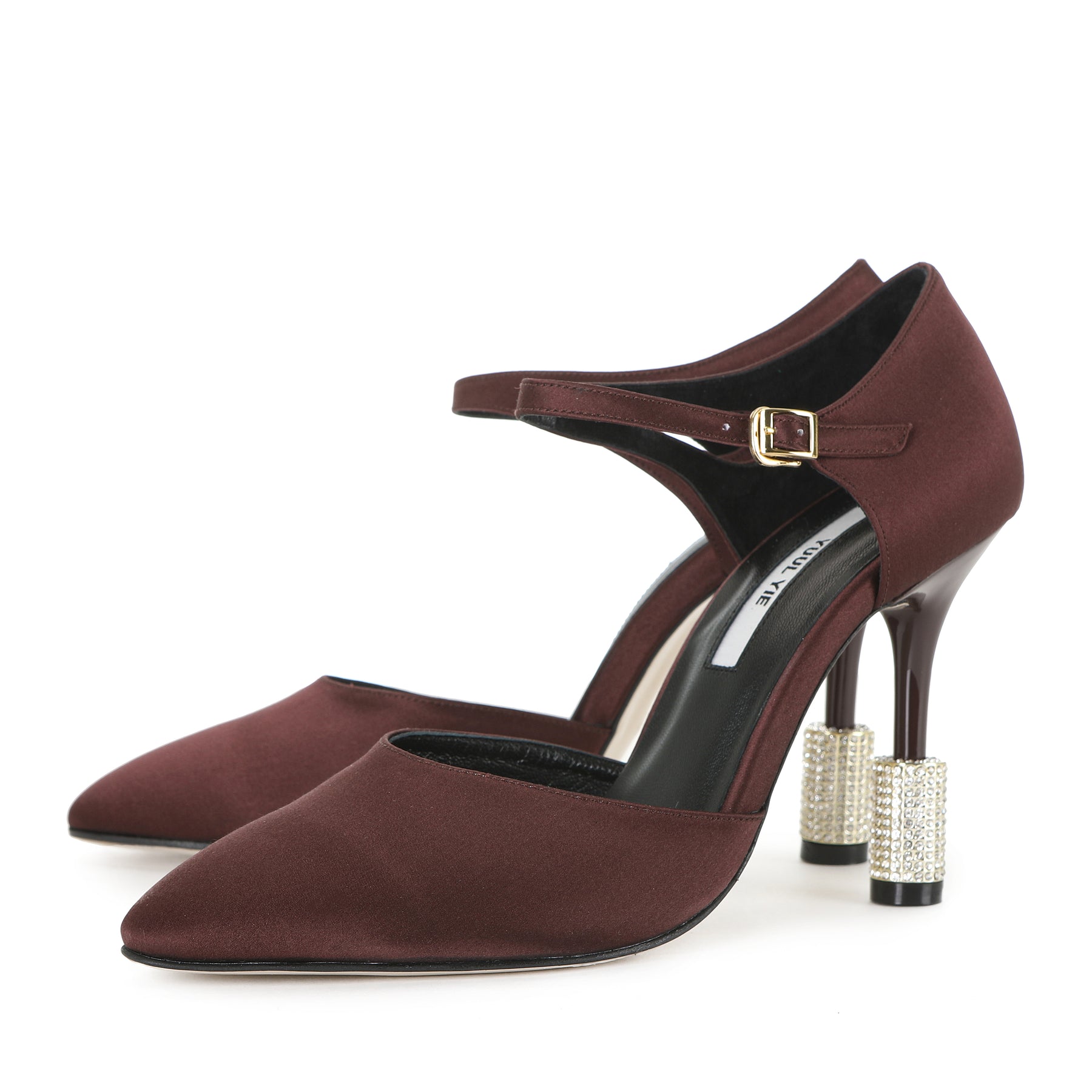 SYLVIE SANDALS BURGUNDY SATIN