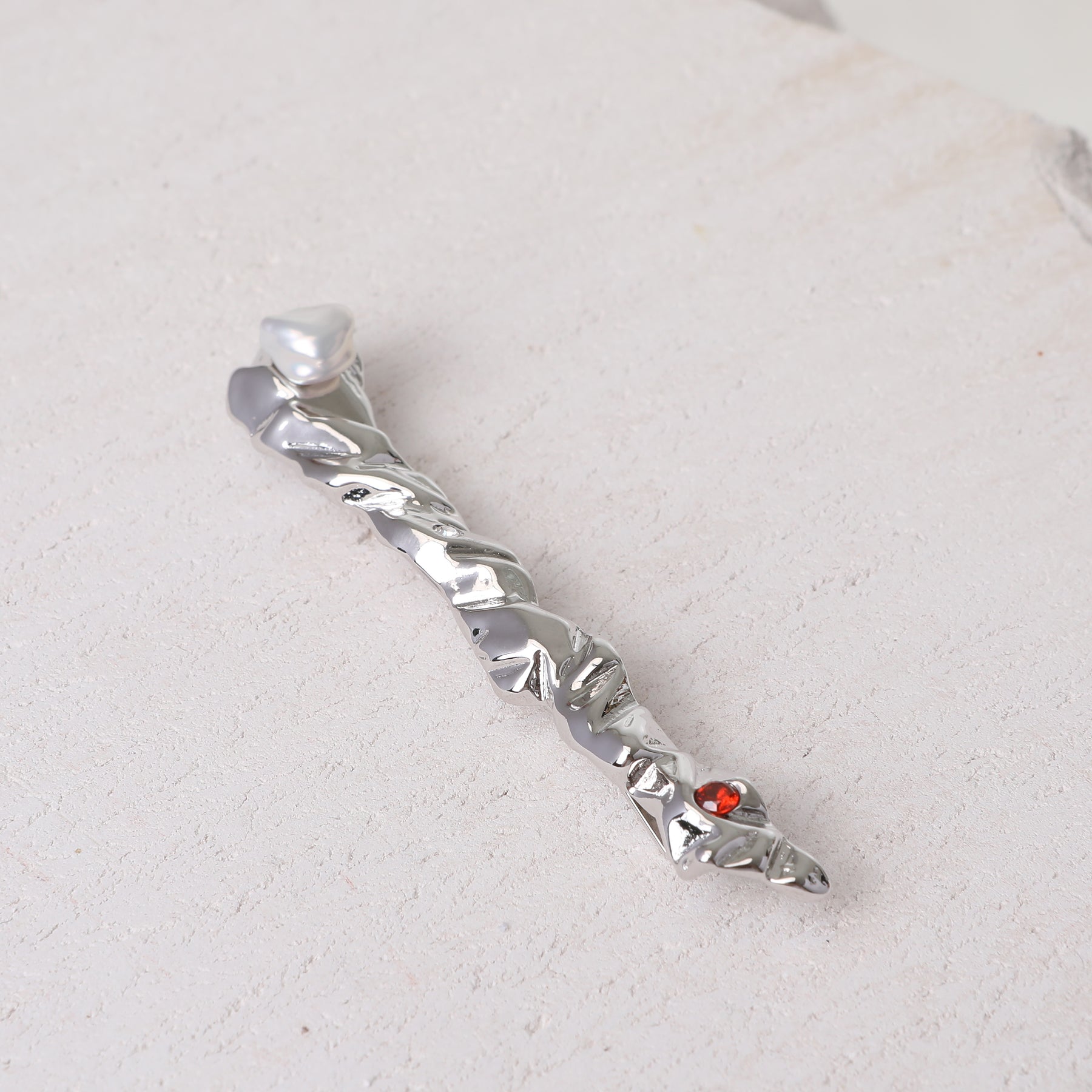 CLIFF PEARL HAIRCLIP SILVER