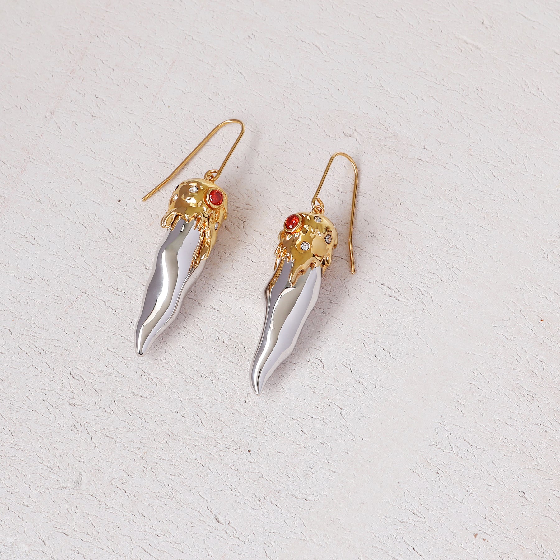LAVA EARRING GOLD + SILVER